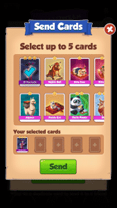 Coin Master tricks - send more than 5 cards