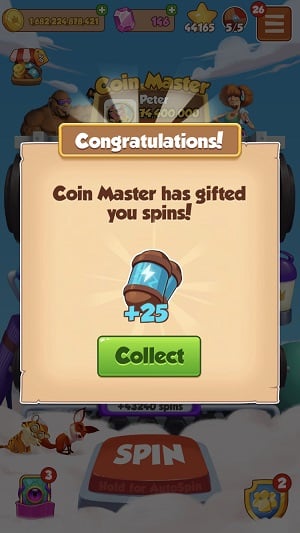 Coin Master has gifted you 25 spins