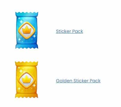 Sticker pack and Golden Sticker Pack Coin Master